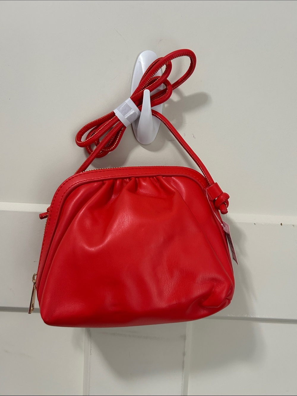 Old Navy Red Women's Crossbody Bag - Smooth Folded Front